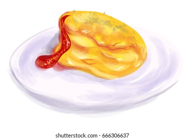 omelette on dish