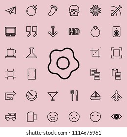 omelette outline icon. Detailed set of minimalistic line icons. Premium graphic design. One of the collection icons for websites, web design, mobile app on colored background