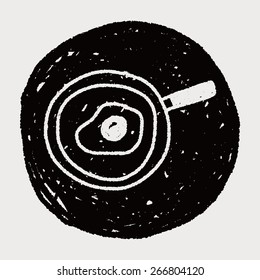 Omelette pan doodle drawing