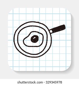 Omelette pan doodle drawing