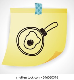 Omelette pan doodle drawing