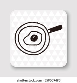 Omelette pan doodle drawing