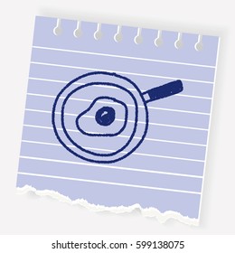 Omelette pan doodle drawing