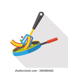 Omelette pan flat icon