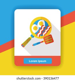 Omelette pan flat icon