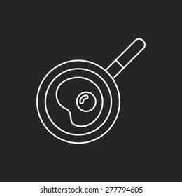 Omelette pan line icon