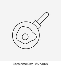 Omelette pan line icon