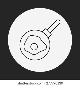 Omelette pan line icon