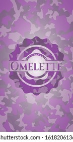 Omelette pink on camo texture. Vector Illustration. Detailed.