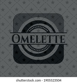 Emblema oscuro realista omelet. Ilustración vectorial. Detallado. 