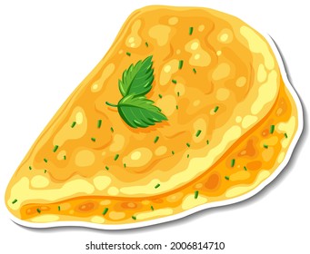 Omelette sticker on white background illustration