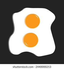 Icono de vector de tortilla. Diseño de póster vectorial de desayuno con huevos. Día del huevo frito. Media patata para el desayuno. Desayuno de huevo buenos días vector póster. Ilustración vectorial. Archivo Eps 242.