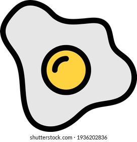 icono de color de línea vectorial de omelet