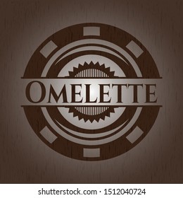 Omelette wood emblem. Retro. Vector Illustration.