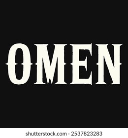 Omen Halloween text Typography Scarry Horror vector transparent background