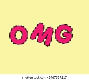 OMG art style, speech bubble in comic style, modern text for banner, greeting card, flyers, posters, social media, Vector Illustration