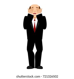 OMG boss Facepalm. Oh my god businessman is frustrated. Disappointment manager. Illustration of frustration
