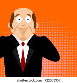 OMG boss Facepalm Pop art . Oh my god businessman is frustrated. Disappointment manager. Illustration of frustration

