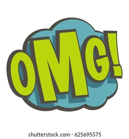 OMG, comic book explosion icon flat isolated on white background vector illustration
