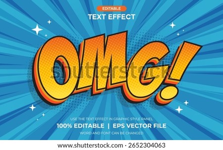 OMG Comic Cartoon Retro Style Editable Text Effect pop art