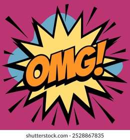OMG Comic Expression: Fun and Bold Cartoon-Style Reaction Illustration