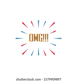 omg comic icon, text funny vector