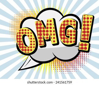 OMG Comic Speach Bubble,Pop Art Vector Background Vector