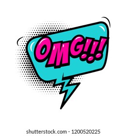 OMG!!! Comic style phrase with speech bubble. Vector illustration