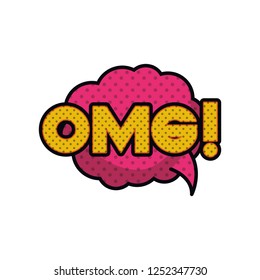 omg comic words in speech bubble isolated icon