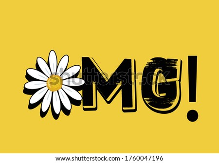 OMG daisy yellow hand drawn background,  daisy hand drawndaisy flower vector design t shirt stationary fashion design pattern coral motivational inspirational optimist