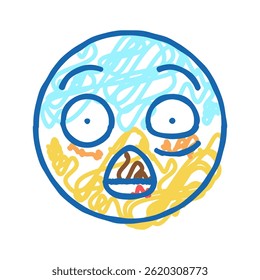 omg emoji doodle icon sketch vector. omg emoji sign. isolated symbol illustration