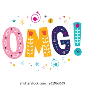 OMG! expression - Oh My God decorative lettering text