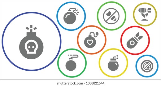 omg icon set. 9 filled omg icons.  Simple modern icons about  - Bomb, Bombing