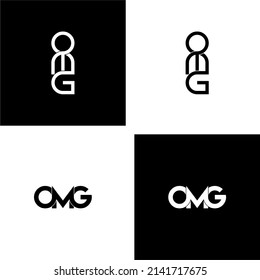 Omg Lettering Monogram Logo Design Set