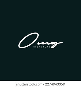 OMG modern creative initial letter logo, signature logo vector template, handwriting logo of initial signature, signature logo design