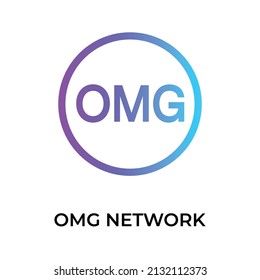 OMG Network Cryptocurrency token icon. OMG token symbol. Cryptocurrency vector icon. Flat Vector illustration - Vector