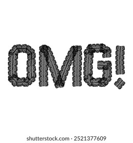 OMG!  (Oh my god) black lace, Graphic design print t-shirts fashion, vector print