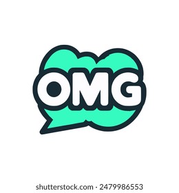 omg oh my god text tshirt fashion sticker vector illustration template design