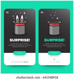 OMG Oh My God UI Card Design With Magic Hat and Bunny Ears