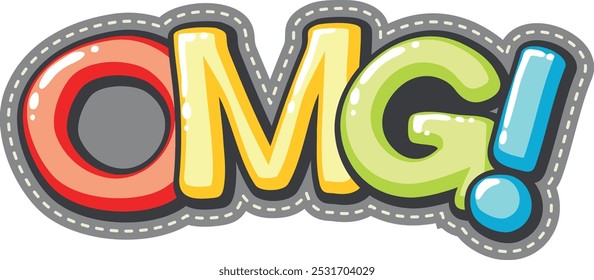 Omg patch. Color trendy hipster clothes label