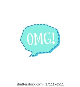 ¡Dios mío! frase en historietas de la burbuja del habla ilustración vectorial aislado en el fondo blanco. Signo o símbolo de expresión de diseño de época en tonos azules.