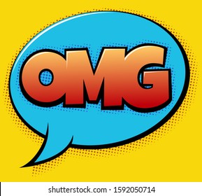 OMG in Retro Comics Speach Bubble