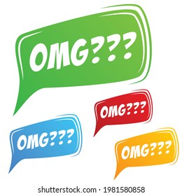 omg  Retro Speech Balloon Vector Illustration