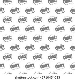 Patrón sin fisuras de OMG aislado sobre fondo blanco