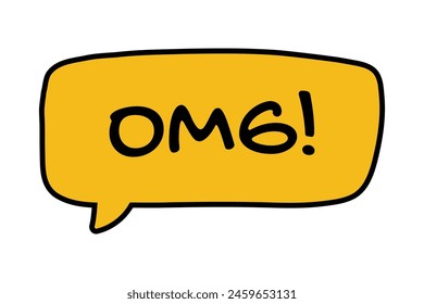 OMG-Sprechblase, Cartoon-Stil-Chat-Blase, Comic-Unterhaltungs-Blase