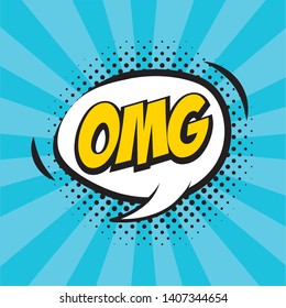 omg speech bubble pop art elements  vector illustration