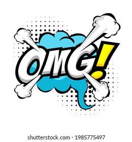 omg speech bubble pop art comic sound collection
