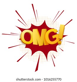 OMG! speech bubble in retro style