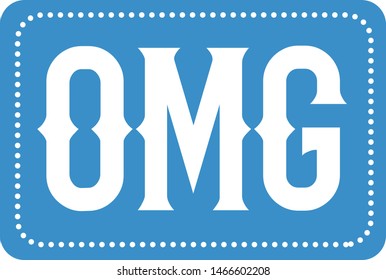 OMG stamp on white background
