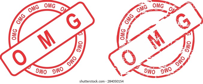 omg stamp sticker in vector format very easy to edit